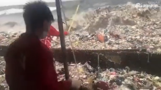 菲律宾惊现巨型垃圾浪美洁尔呼吁大家保护环境